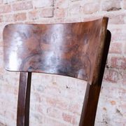 Art Deco Czech Chairs in Beech and Walnut from Thonet, 1940s, Set of 4
