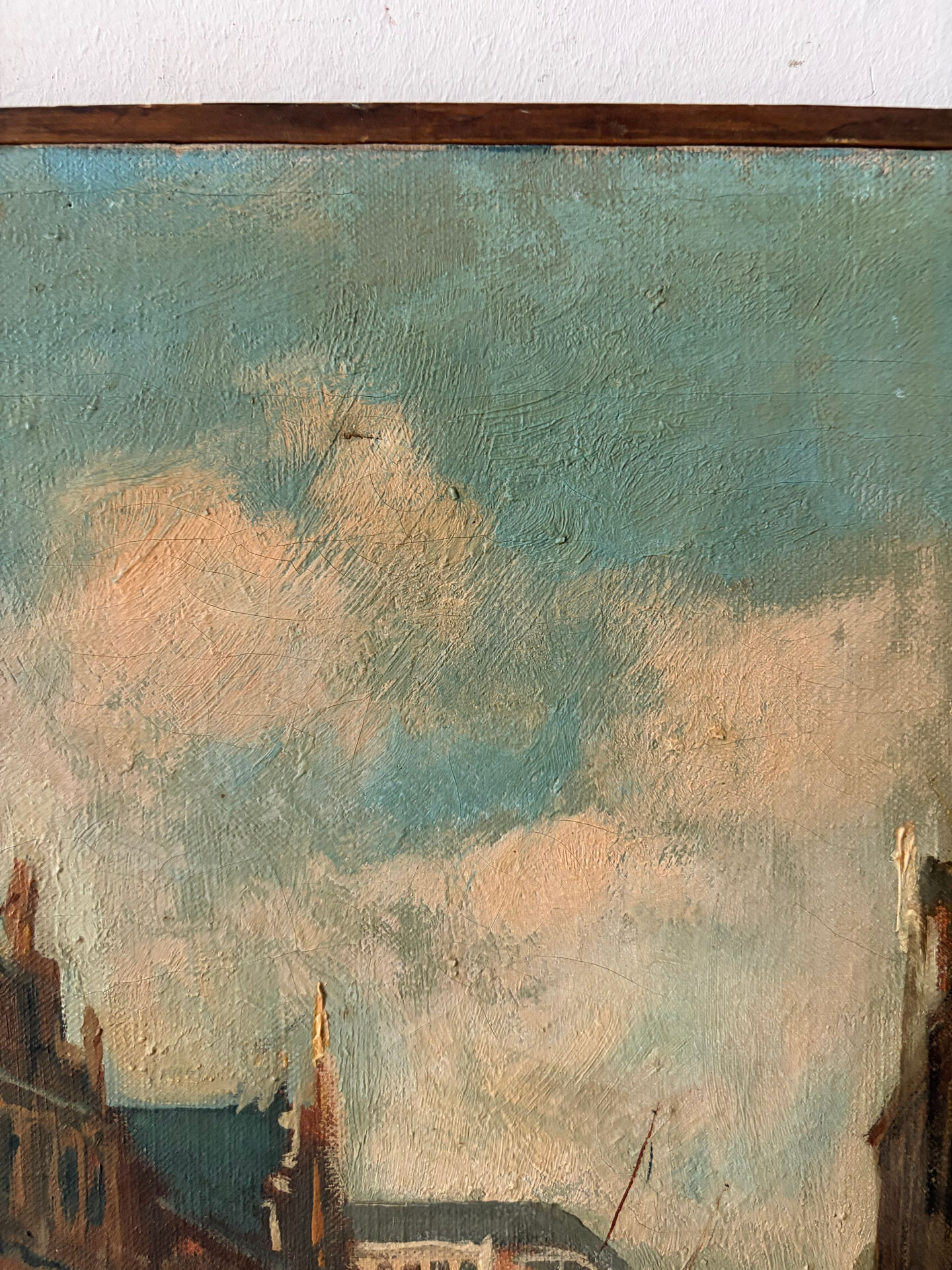 Scene de rue flamande, huile sur toile