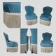 Paire de fauteuils crapaud velours bleu 1970