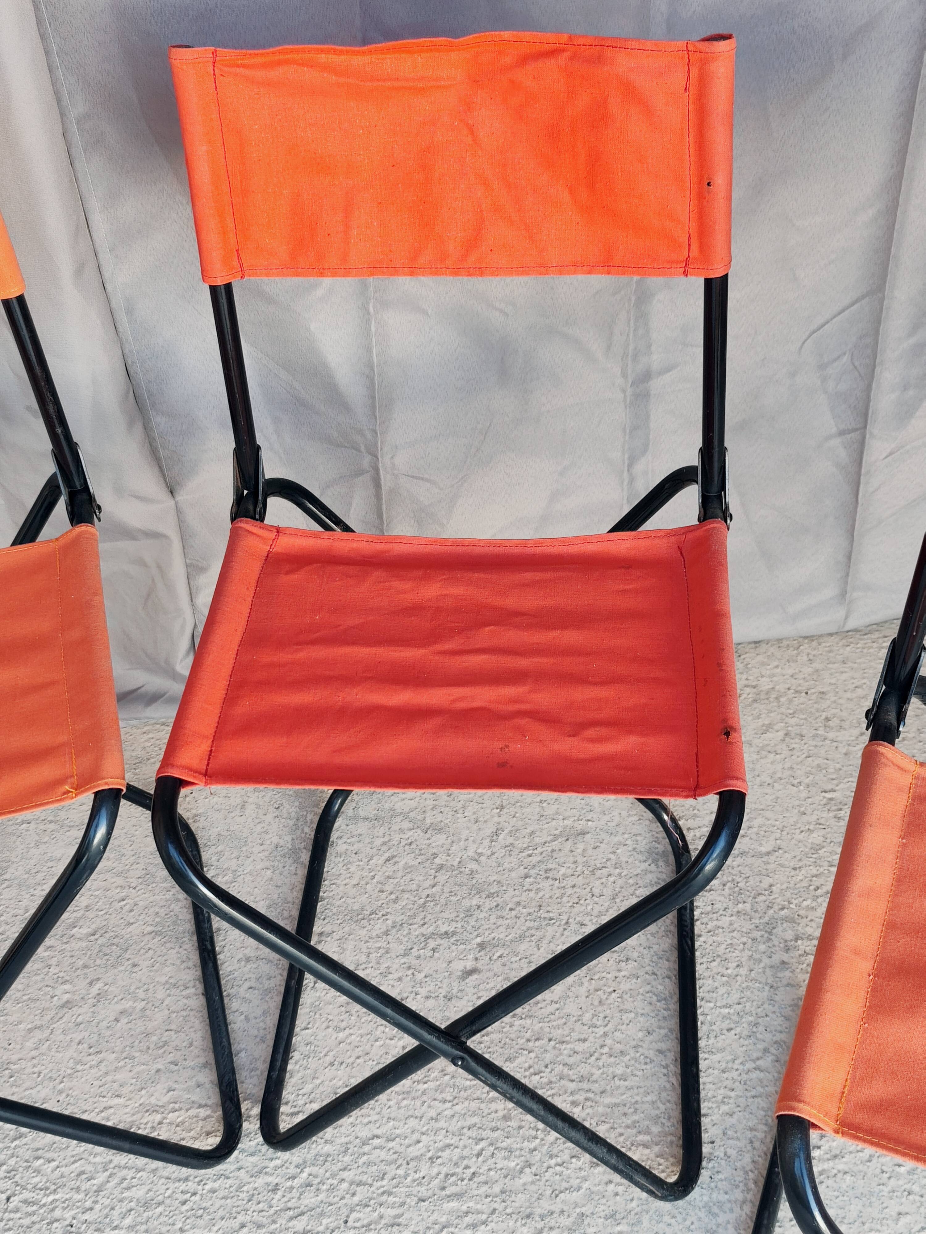 Set of 4 "vintage" folding camping seats