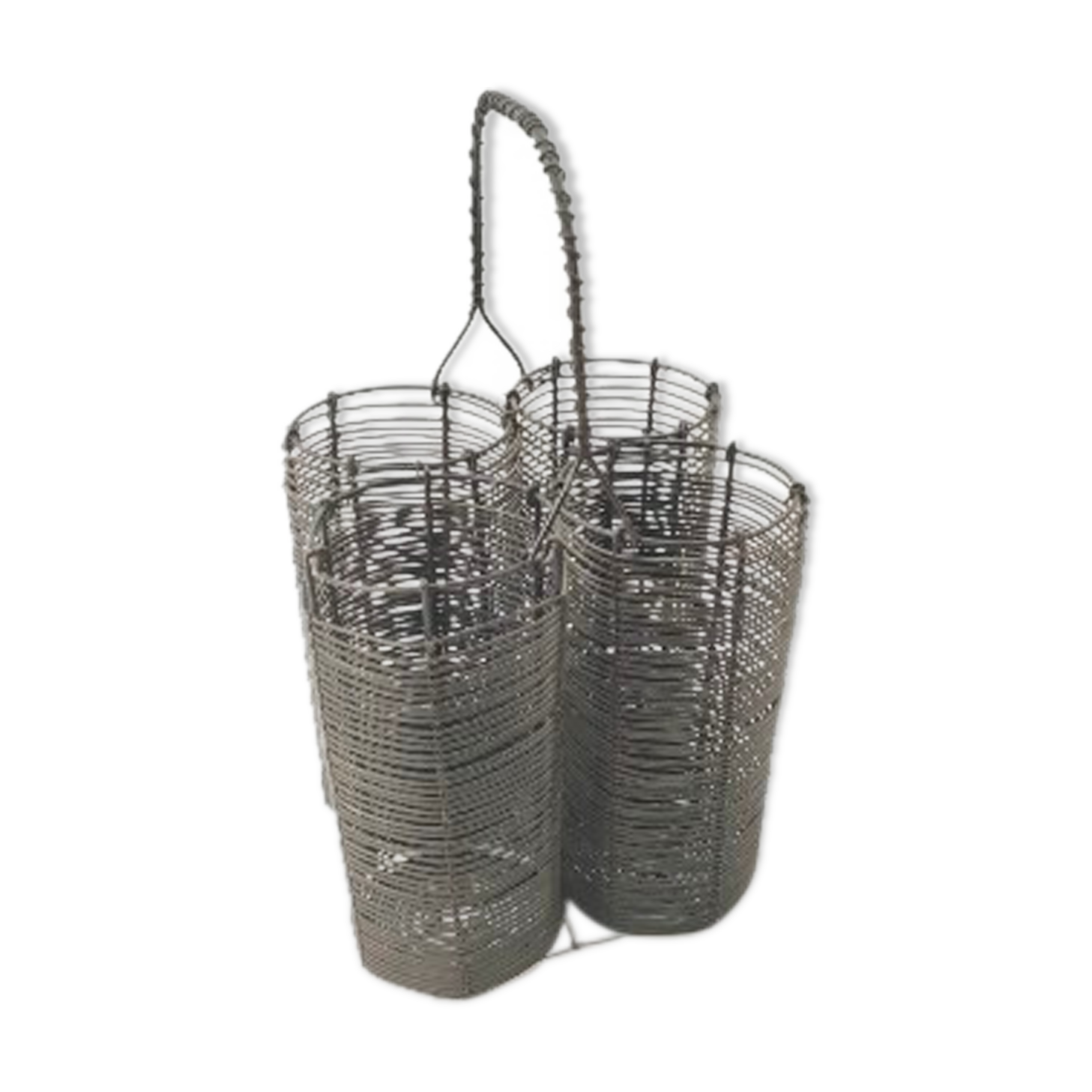 Basket holder 4 bottles in metal wire