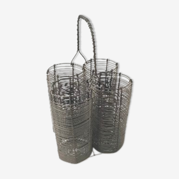 Basket holder 4 bottles in metal wire