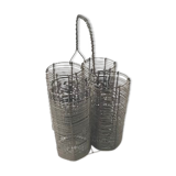 Basket holder 4 bottles in metal wire