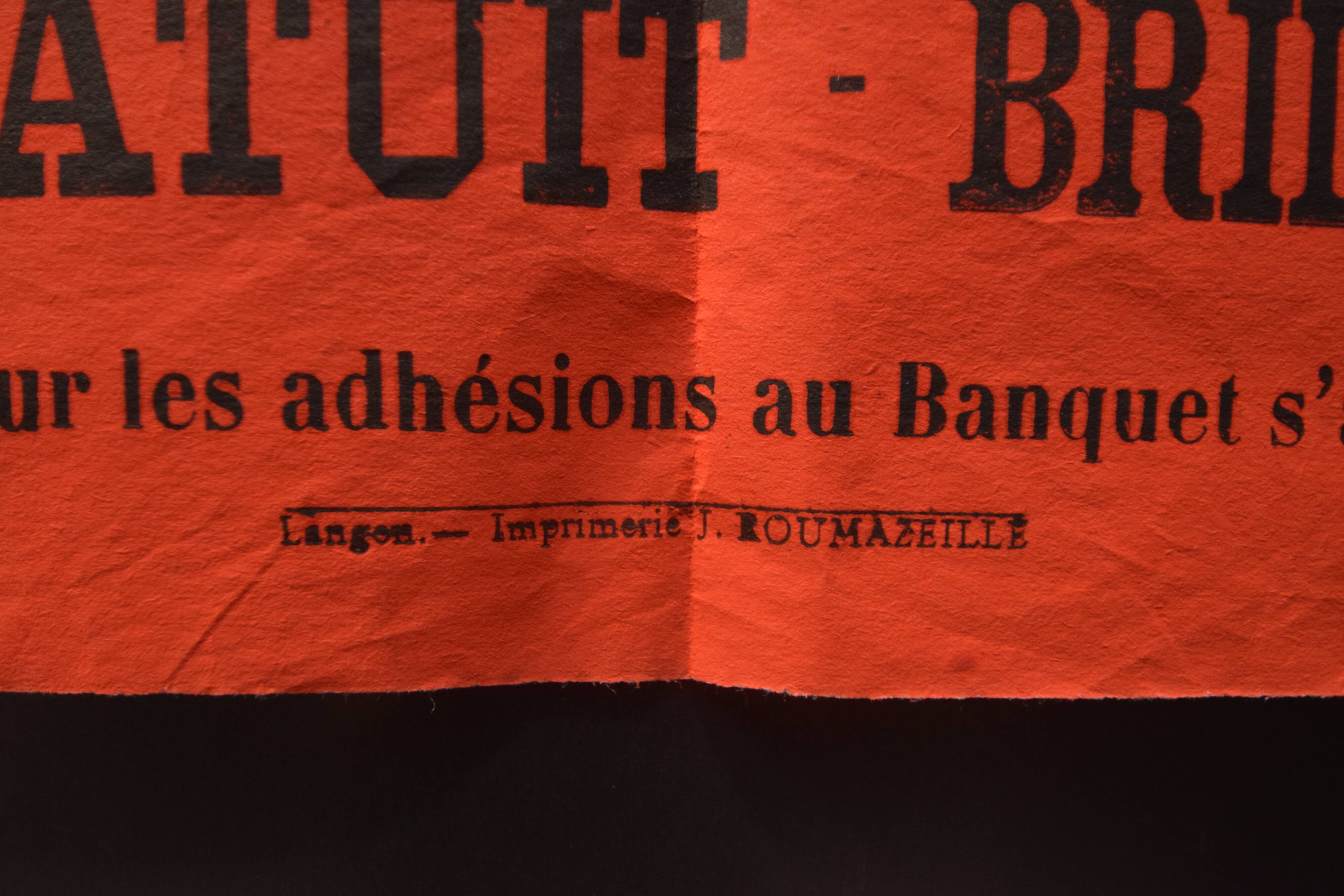 Poster "Inauguration Holiday Hall" - Pujols-sur-Ciron - 1935