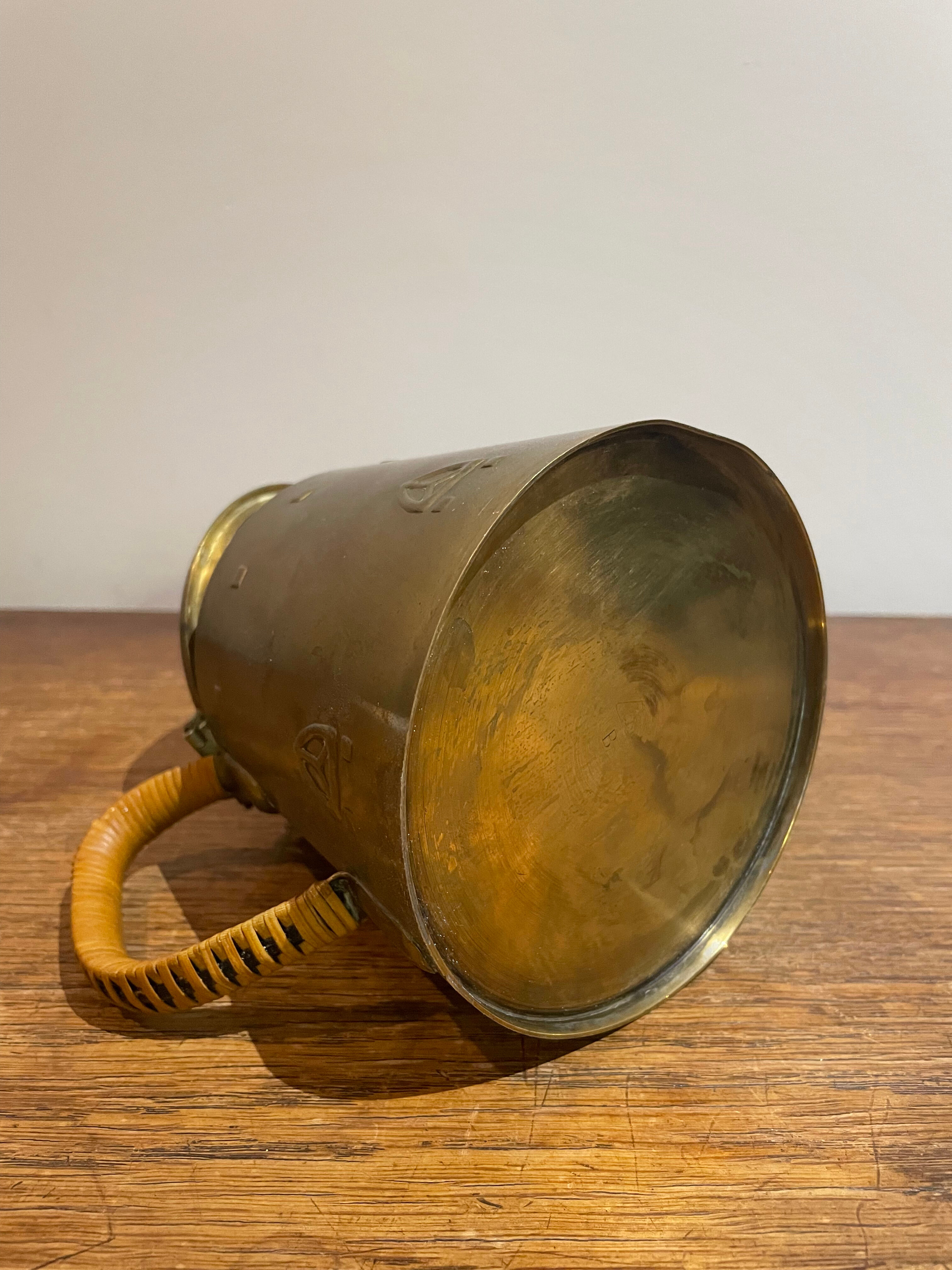 Jugendstil brass teapot