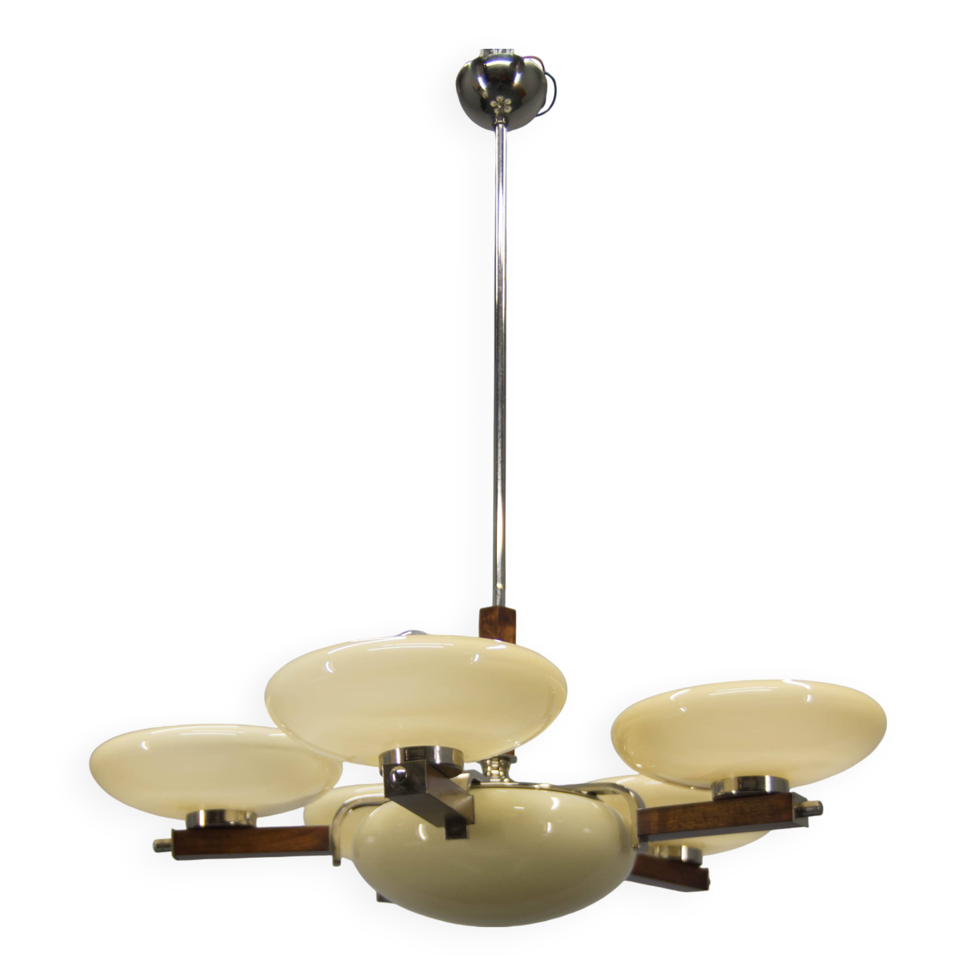Large Art Deco Chandelier, Germany, 1930s, Restored