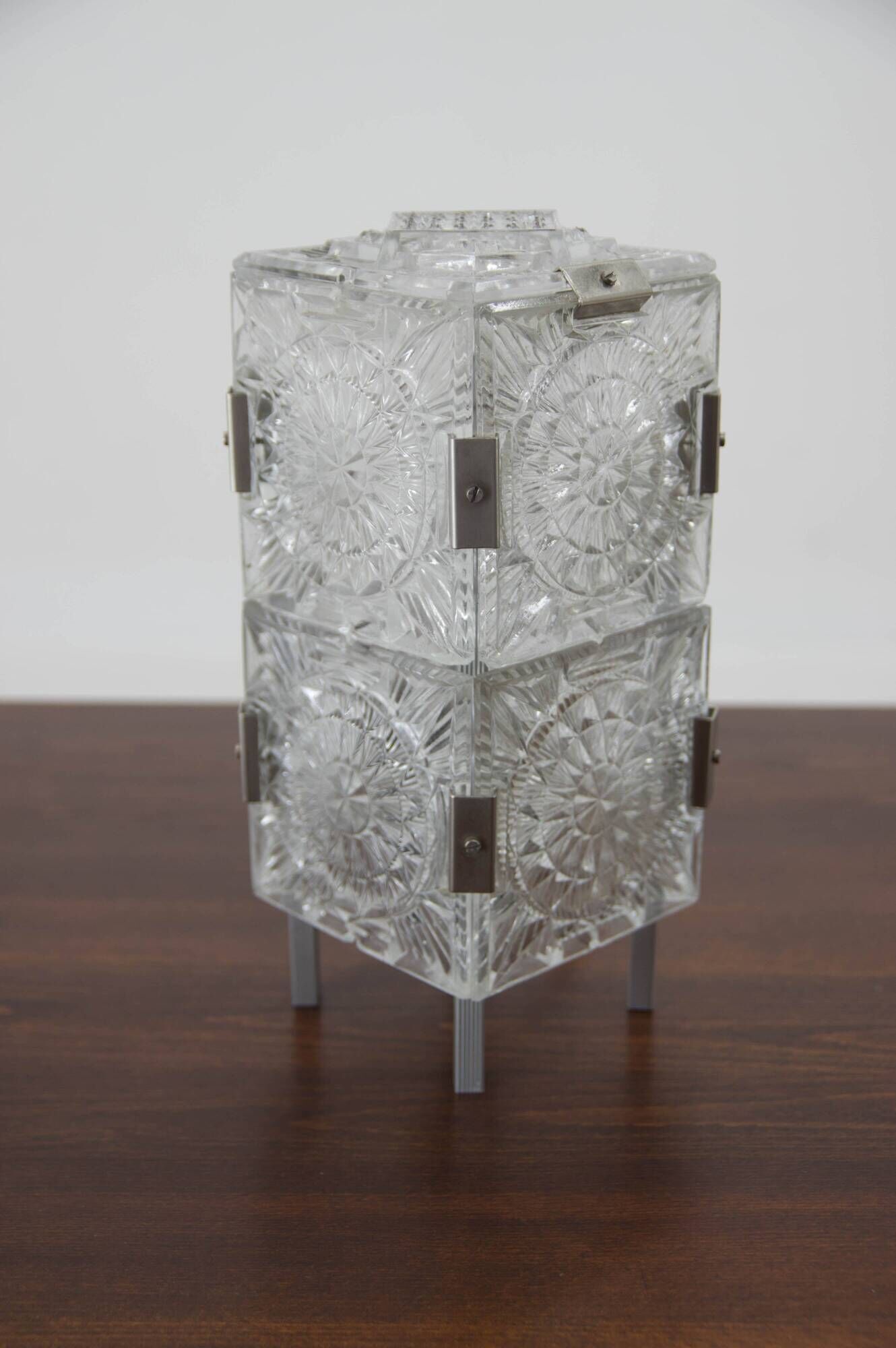 Mid-Century Glass Table Lamp by Kamenicky Senov, 1970s