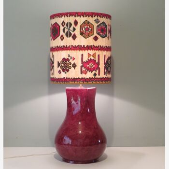 Lampe à poser en céramique vintage Kostka avec abat-jour sur mesure