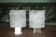 Pair of chrome wall sconces with Murano glass, wall light, art of glass, interior decoration.