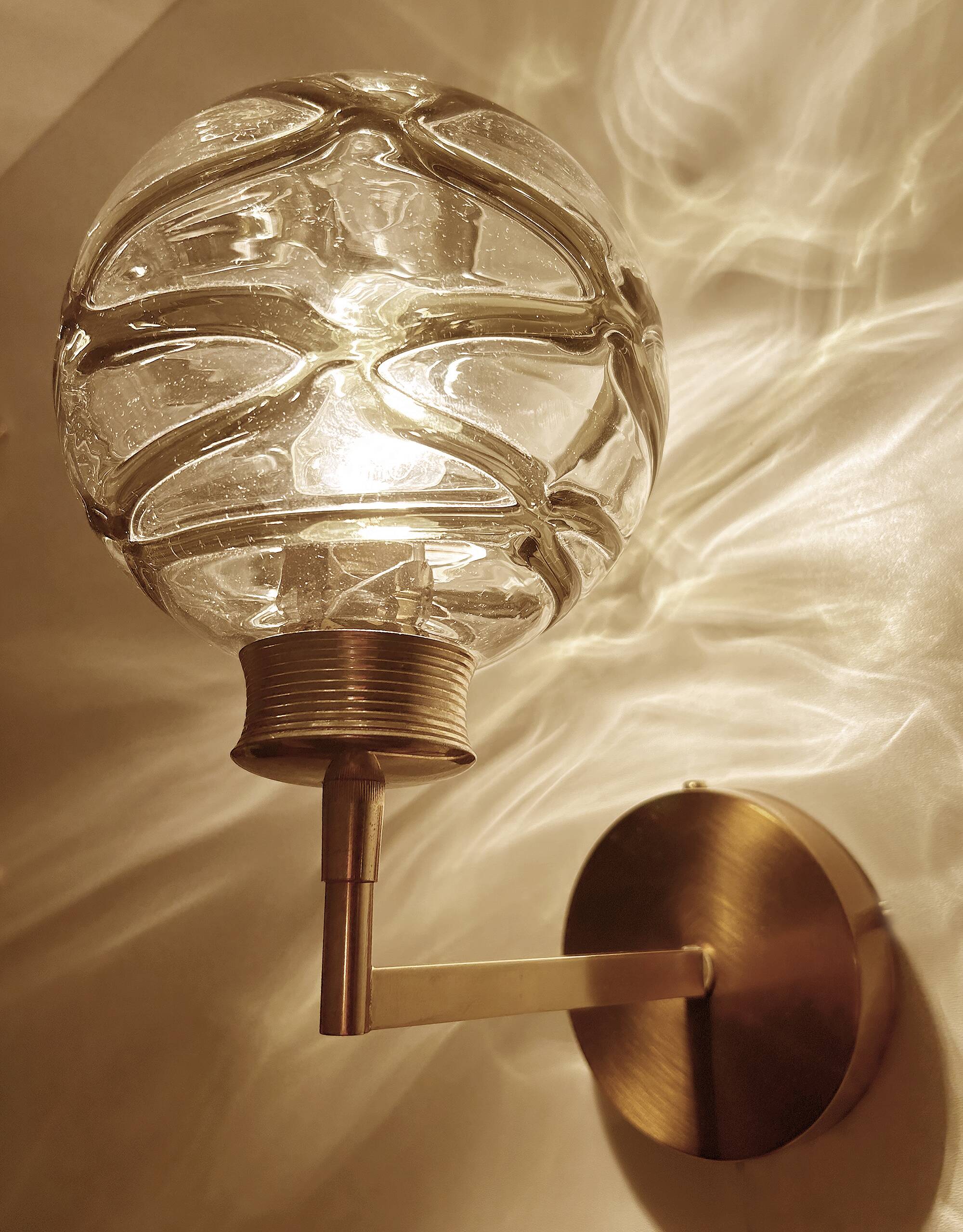 Pair Vintage Murano Glass Wall Lights