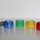 Colorful towel rings made of translucent plastic, vintage