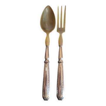 Silver salad cutlery Minerva hallmark