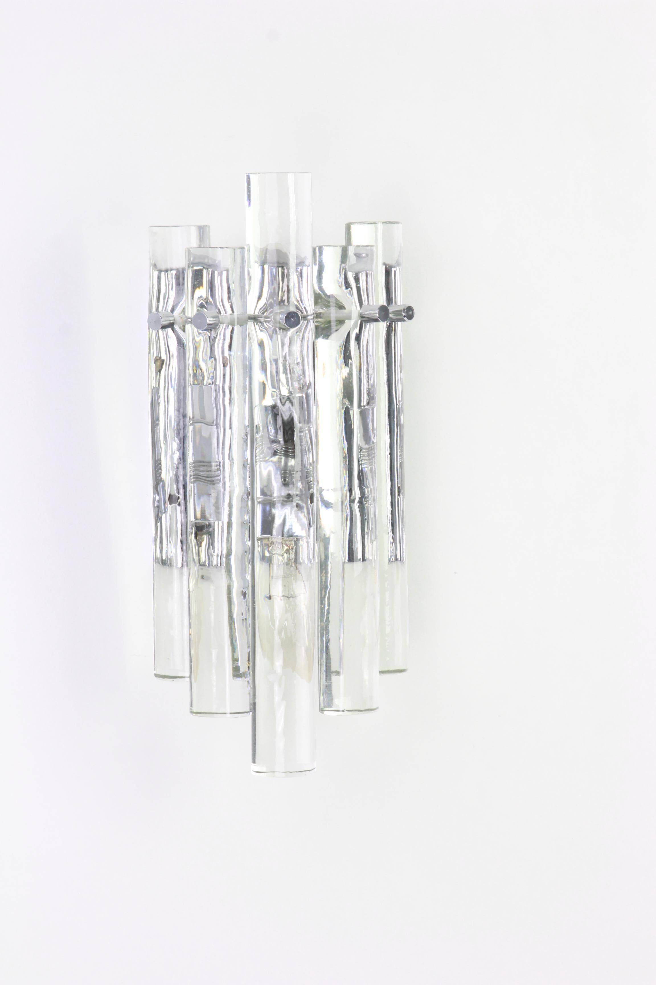 Superb Crystal Stem Wall Lights by Kinkeldey, Germany, 1970s