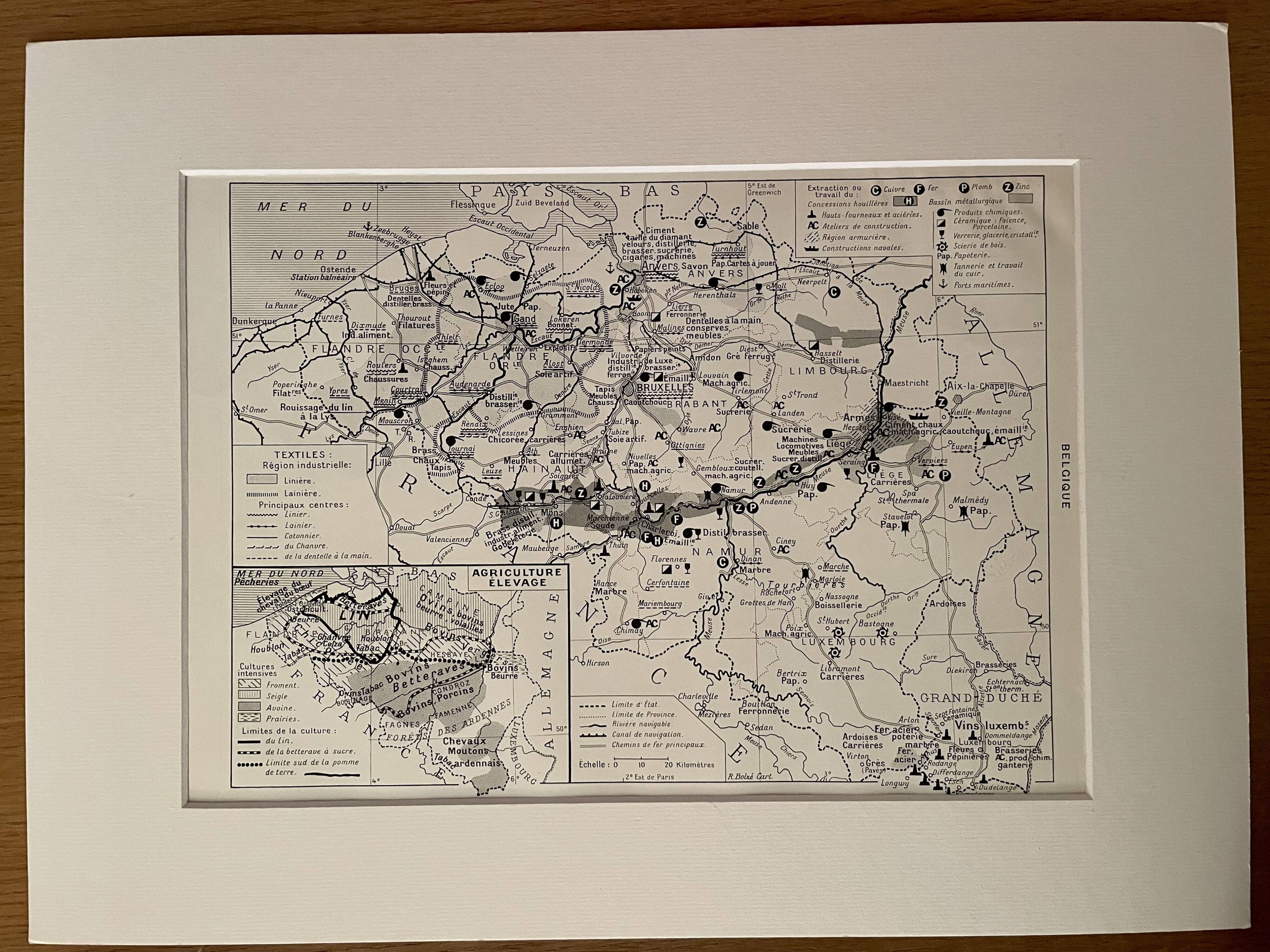 Map of Belgium from 1928