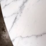 Large table ronde en marbre de Carrare, Italie, 1970s