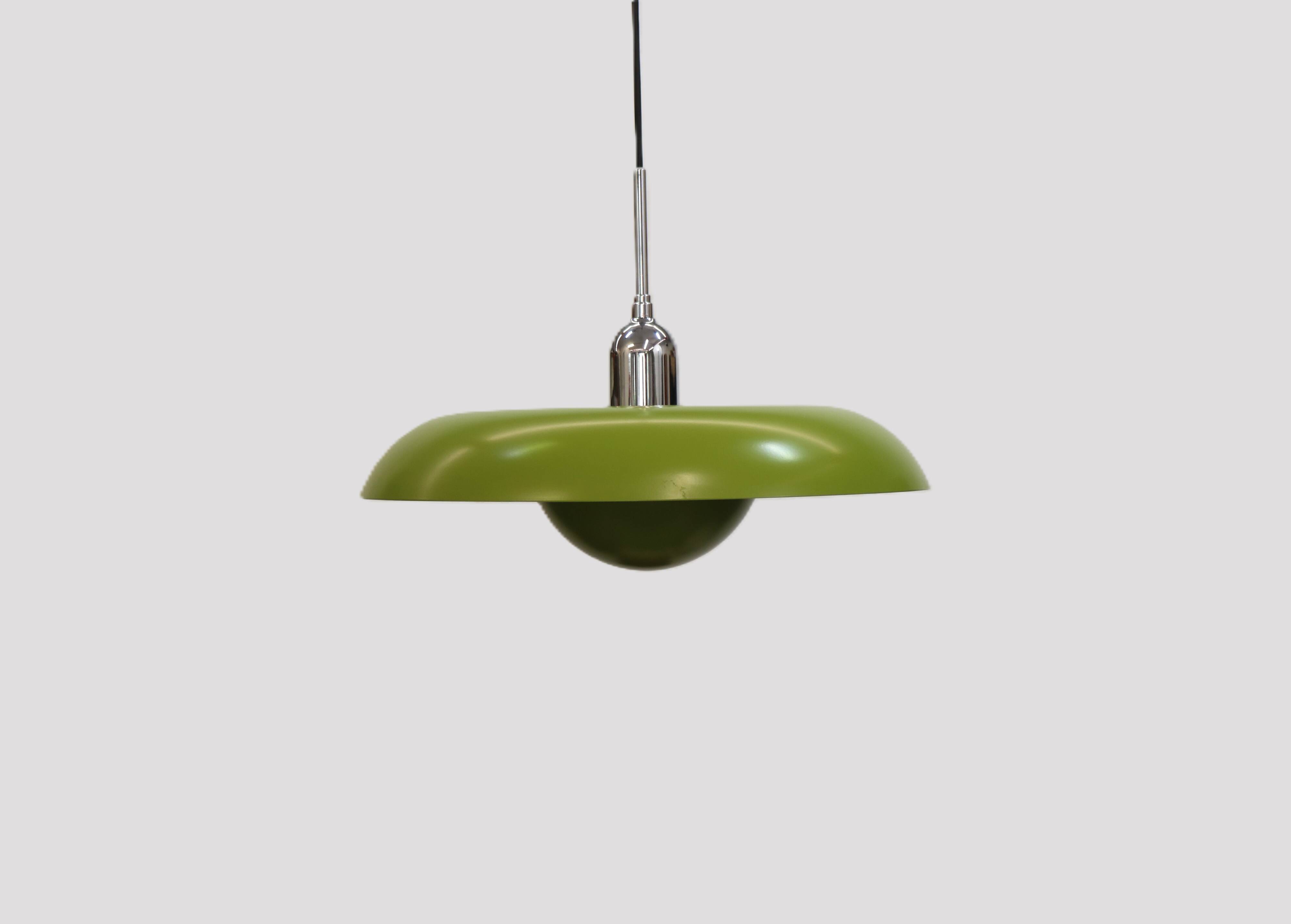 Vintage lime green Piet Hein RA-400 Pendant Lamp: Danish Modern Lighting -