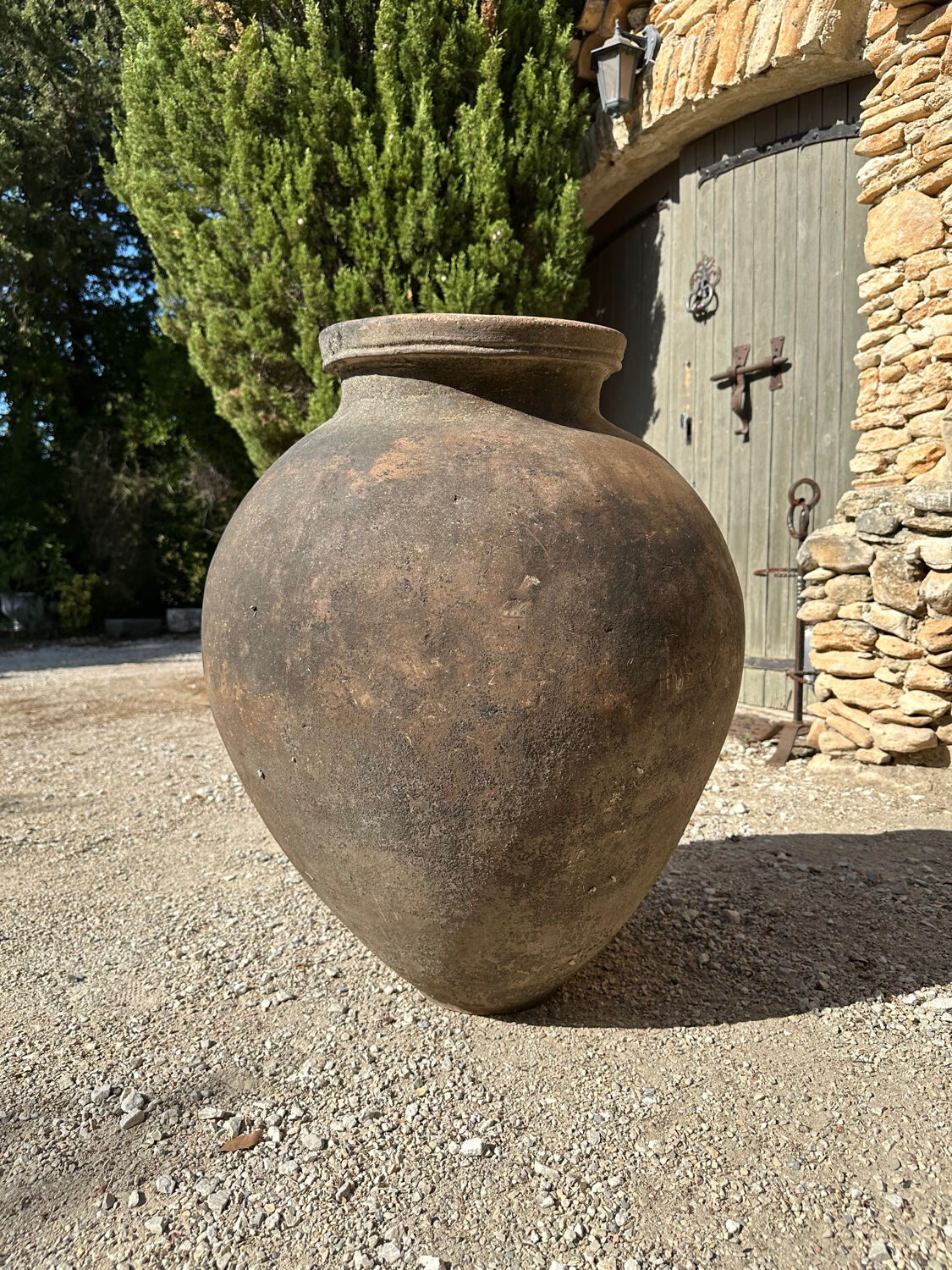 Ancient terracotta pottery jar from the 19th century