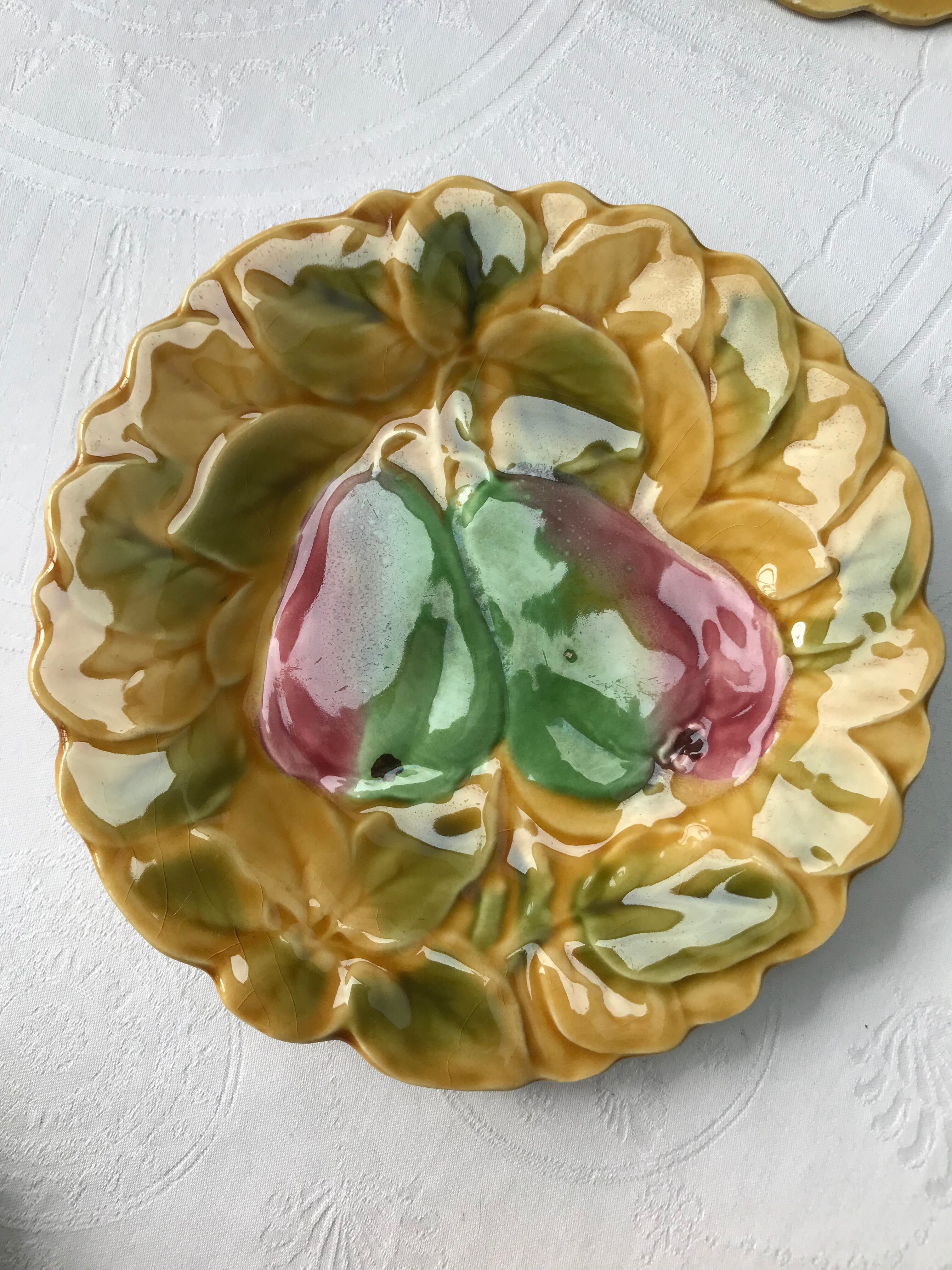 Dessert plates Majolica barbotine