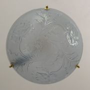 Art Deco vasque in glass pressed blue floral decoration France 1930