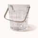 Vintage glass ice bucket with metal handle – 1960s bar style