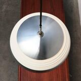 German pendant lamp in aluminium and glass from the Mid-Century space by Doria, 1960s.