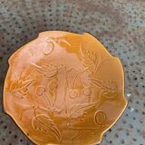 Enameled ceramic fruit bowl signed POET LAVAL, Drome France, with summer fruits