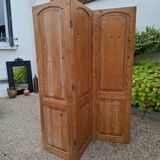 3-panel wooden room divider - 2 panels with perfect hinge stripes