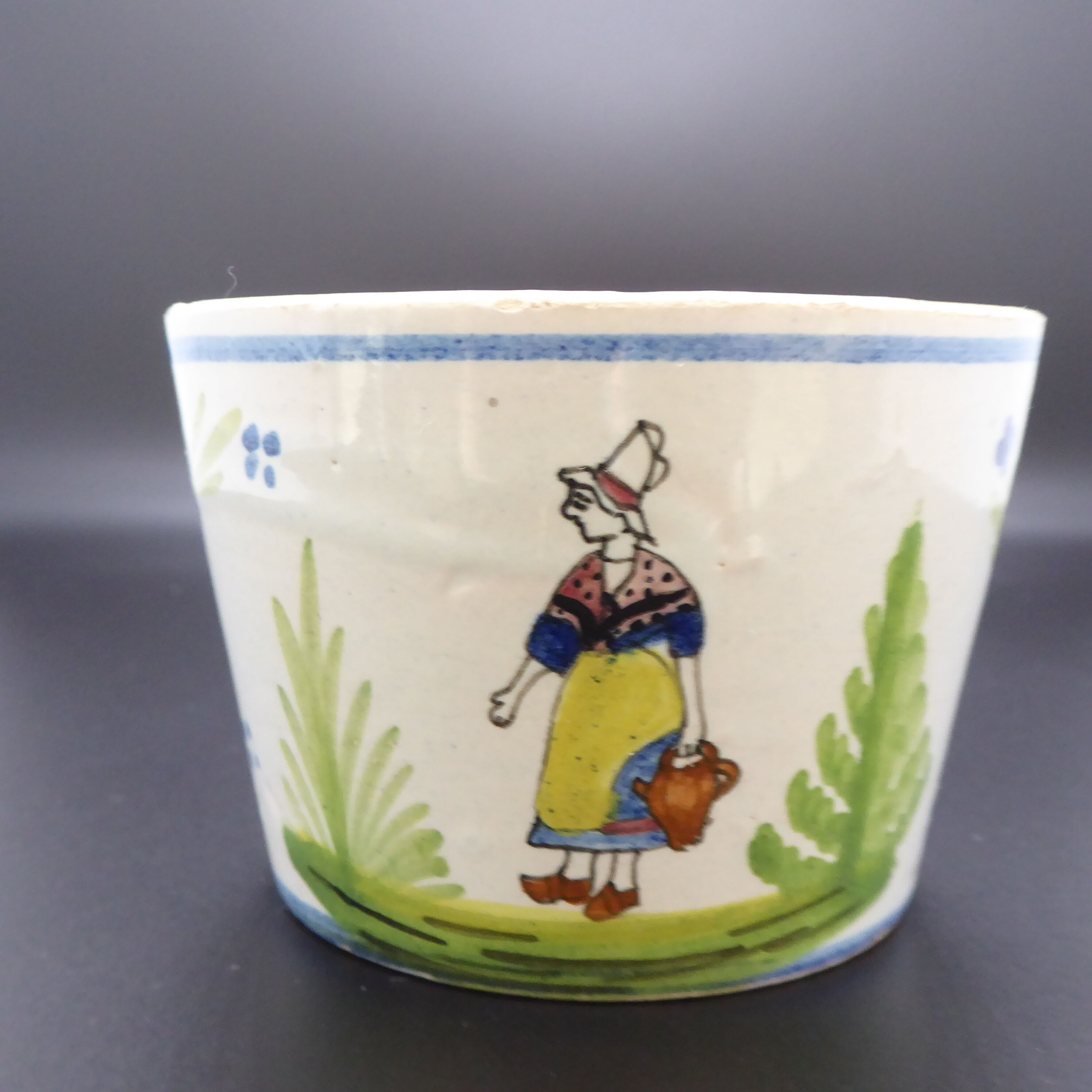 Quimper earthenware cup