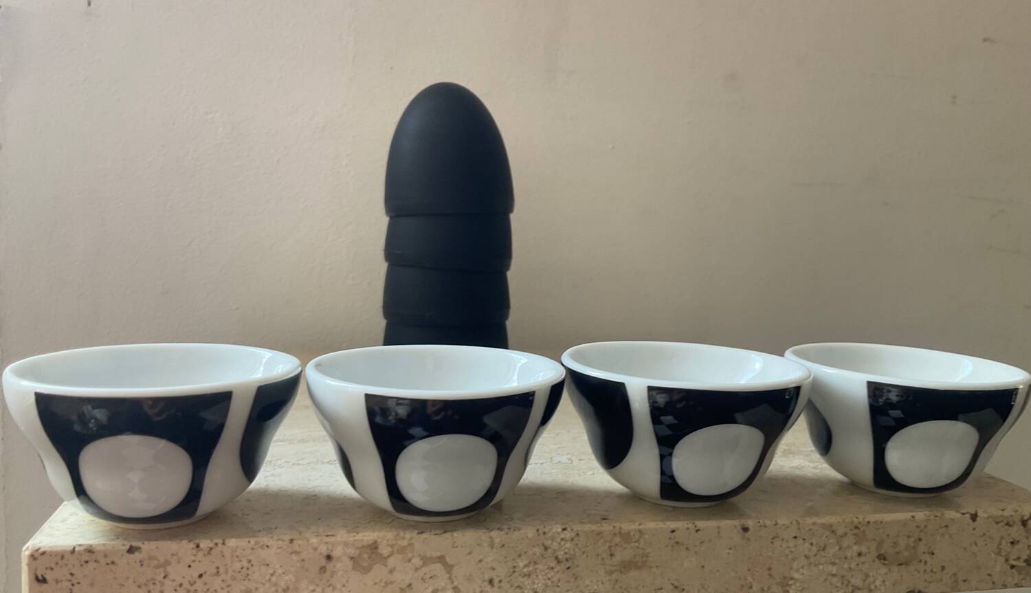 Set of Verner Panton design egg cups for Menu