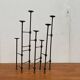 Mid-century brutalist extendable wrought iron floor chandelier, 1960s.