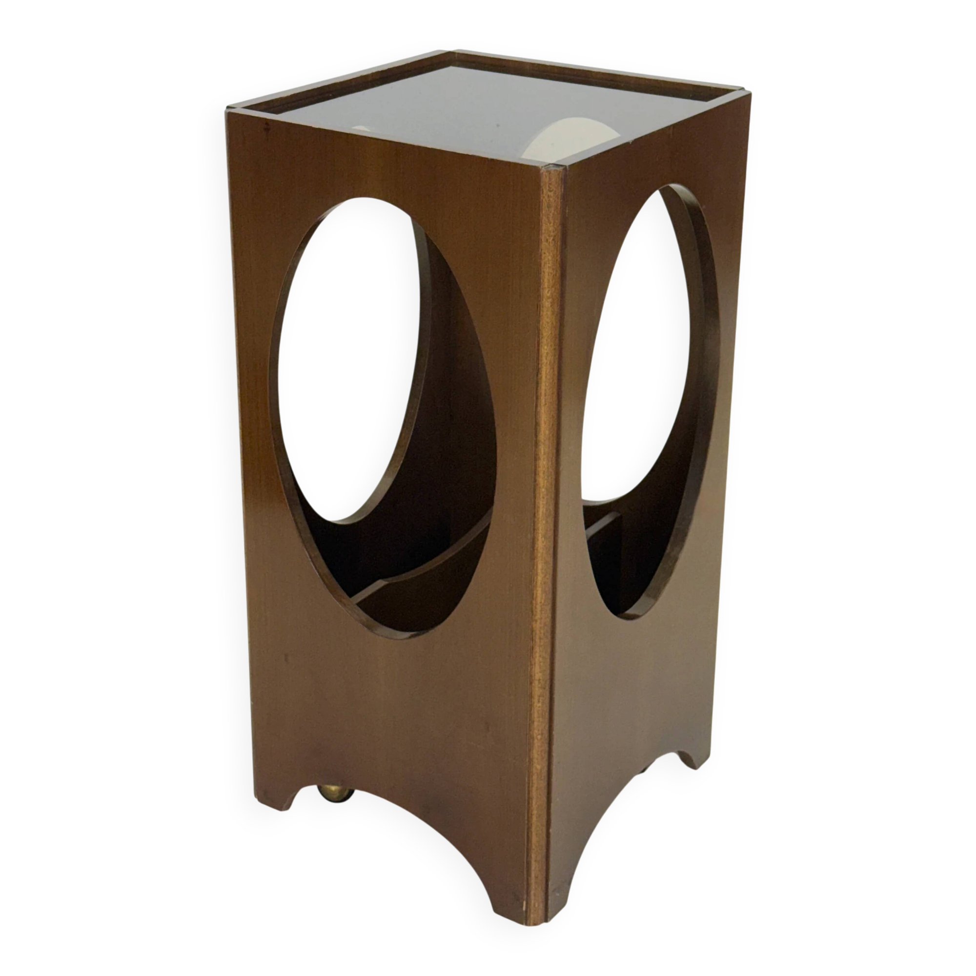 Vinyl storage side table — Italy, 1960s