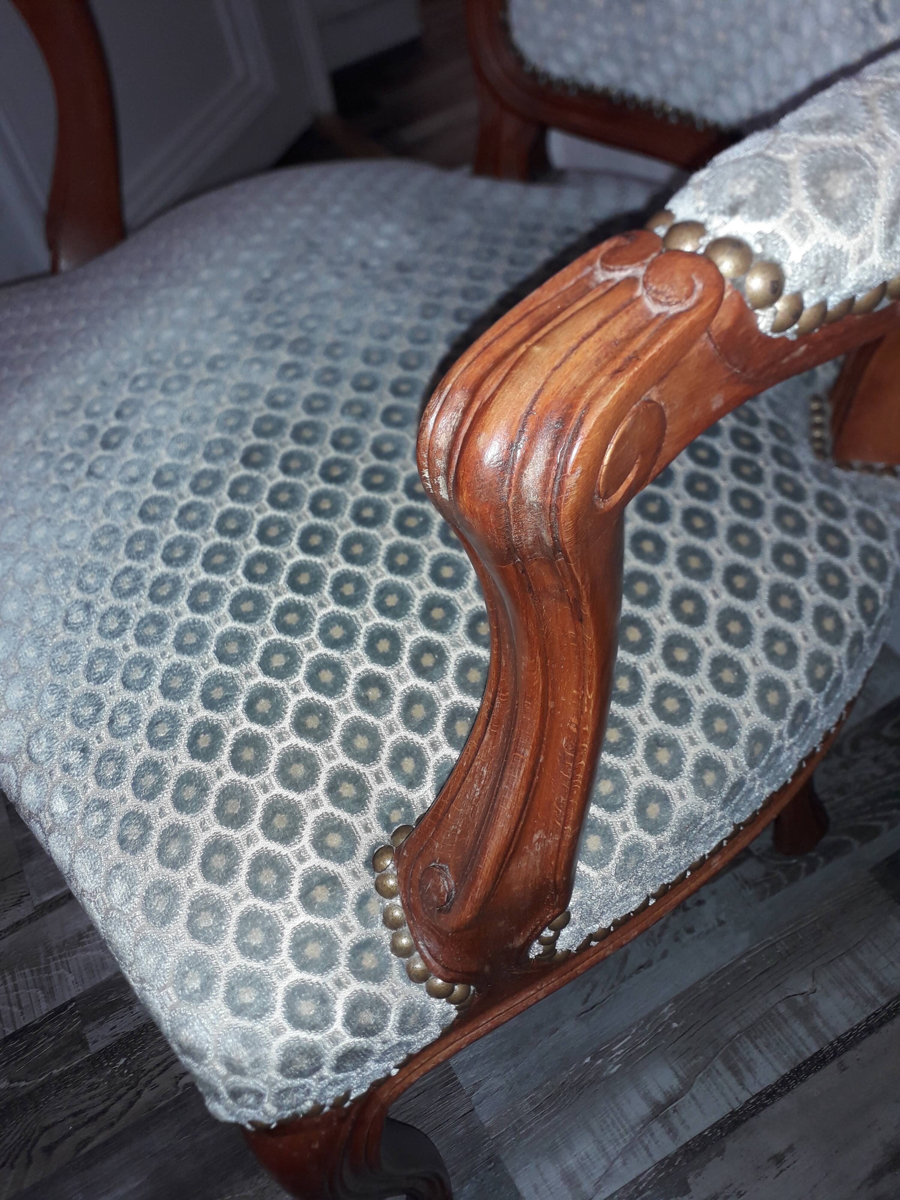 Louis XV-style armchair pair