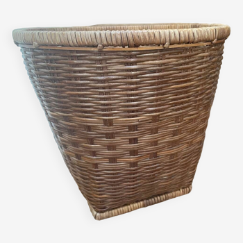 Vintage rattan plant pot