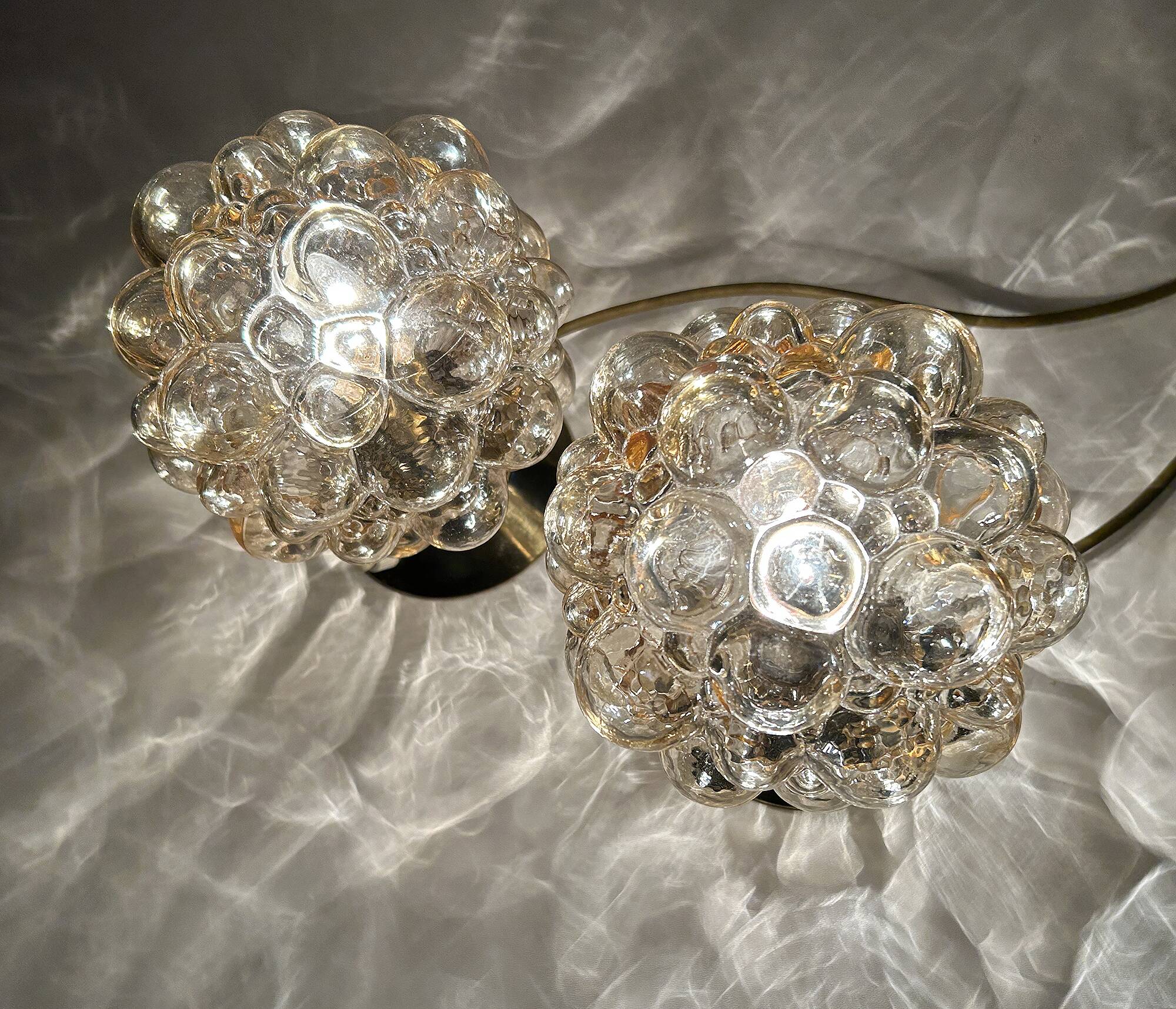 Pair of Limburg Bubble Glass Lamps