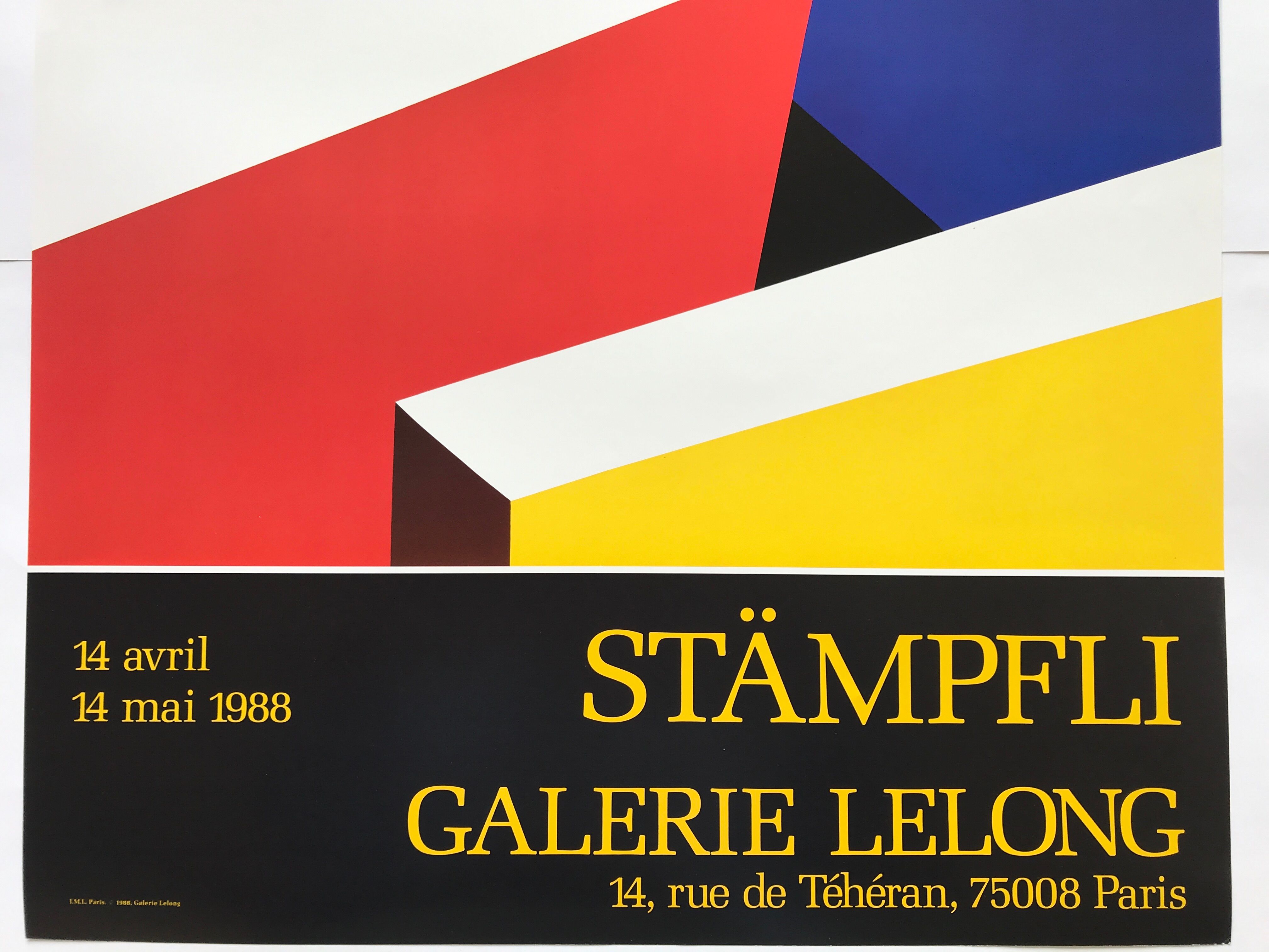 Original exhibition poster by Peter STÄMPFLI, Galerie Lelong, 1988
