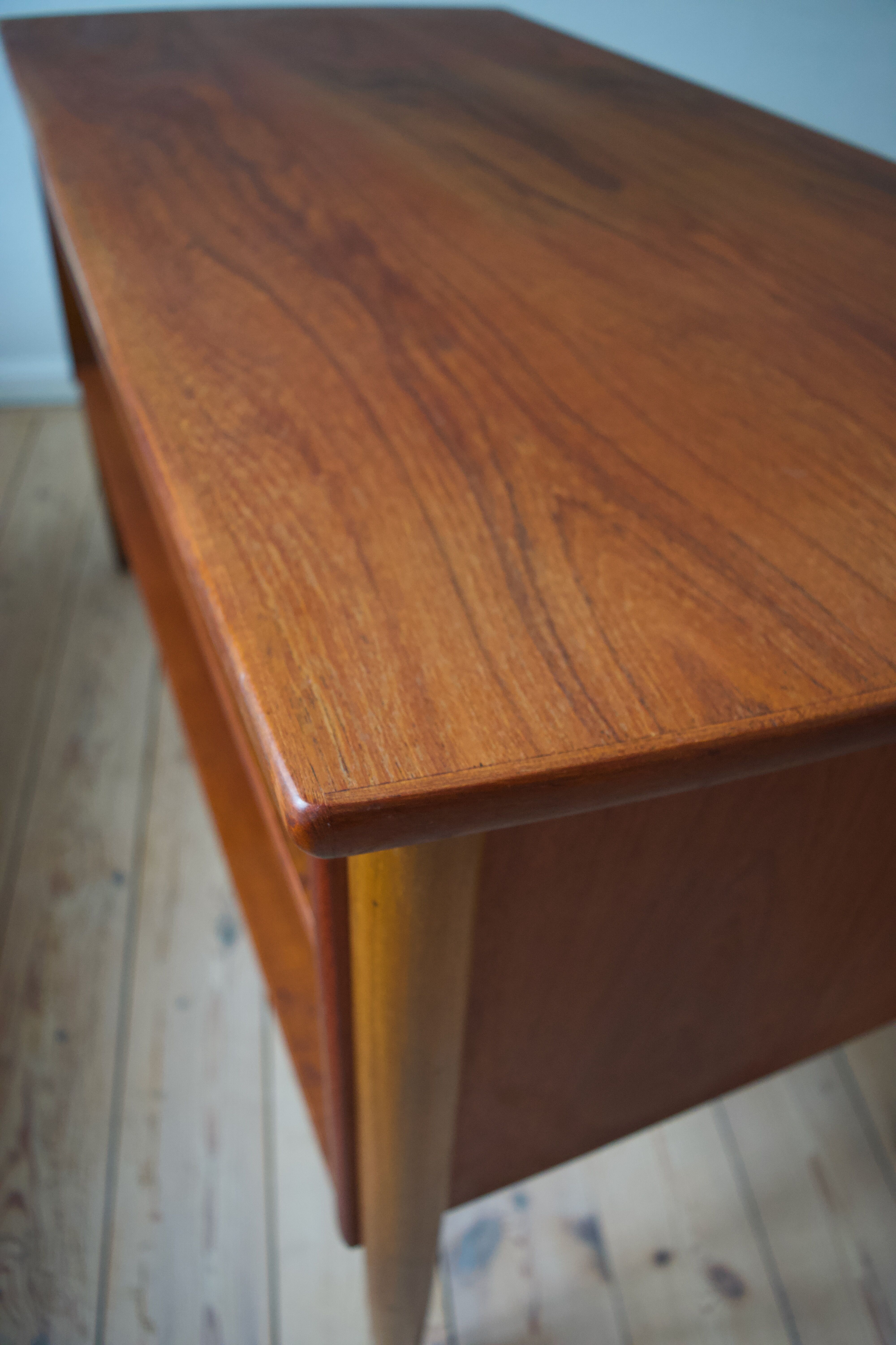 Mid-Century Danish Teak & Beech Desk, 1950s