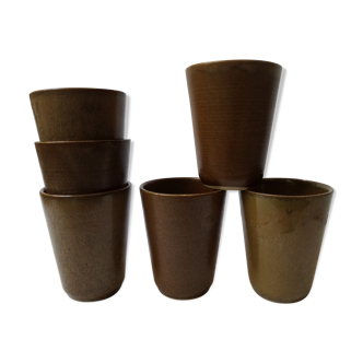 6 Digoin sandstone glasses