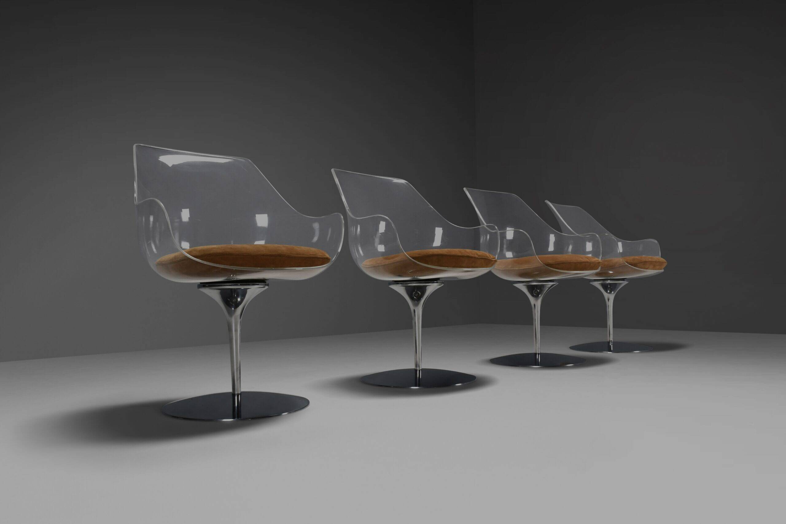 Set of four Champagne chairs by Estelle & Erwine Laverne, France 1956