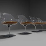 Set of four Champagne chairs by Estelle & Erwine Laverne, France 1956