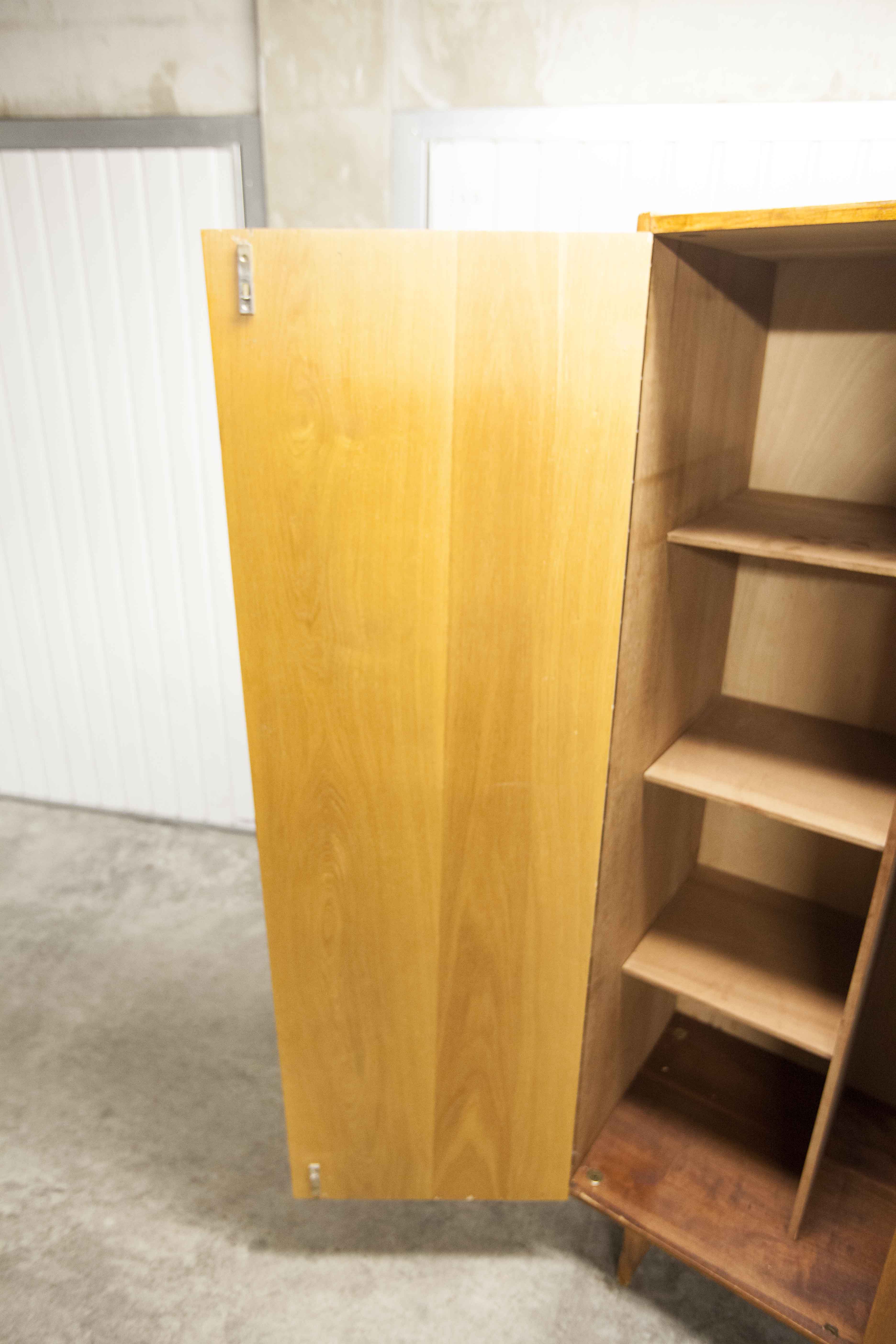 Lightweight Scandinavian wardrobe 1960 2 doors