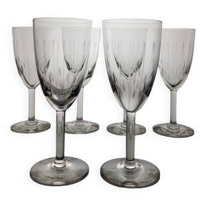 6 verres à vin Art déco - cristal