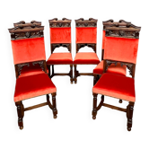 Ensemble de 6 chaises de style Néo-Gothique.