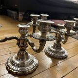 Silver-plated metal chandeliers