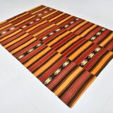 Red & Orange Ethnic Turkish Kilim Rug, 173x225Cm