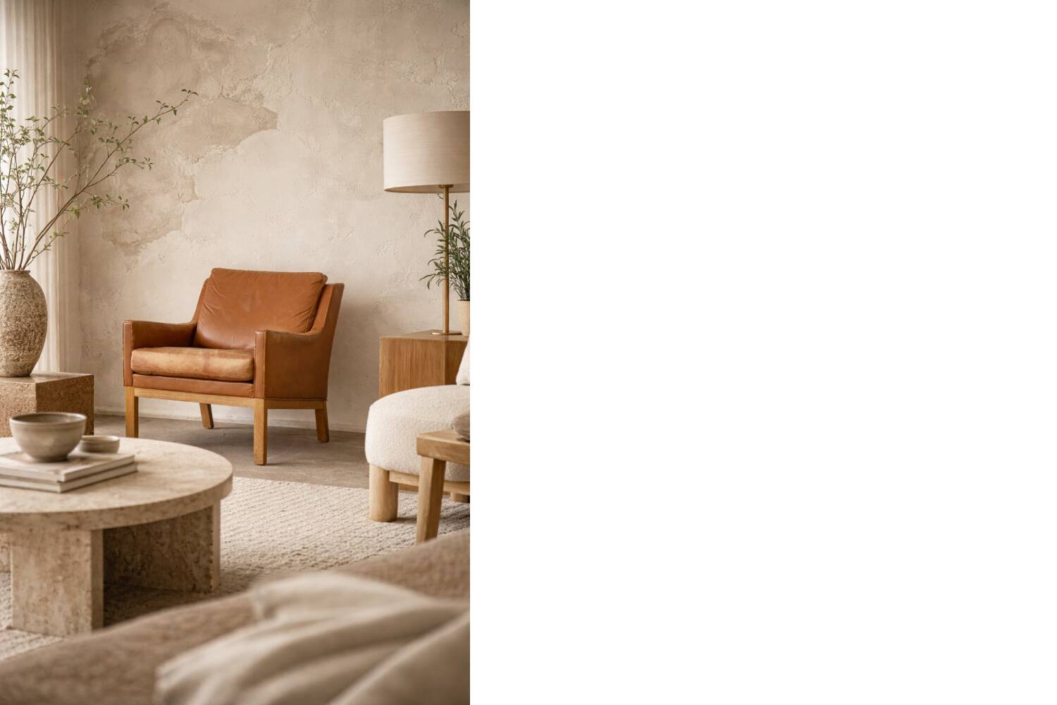 Vintage Mid-Century Danish Modern Brown Leather Easy Chair Model 39