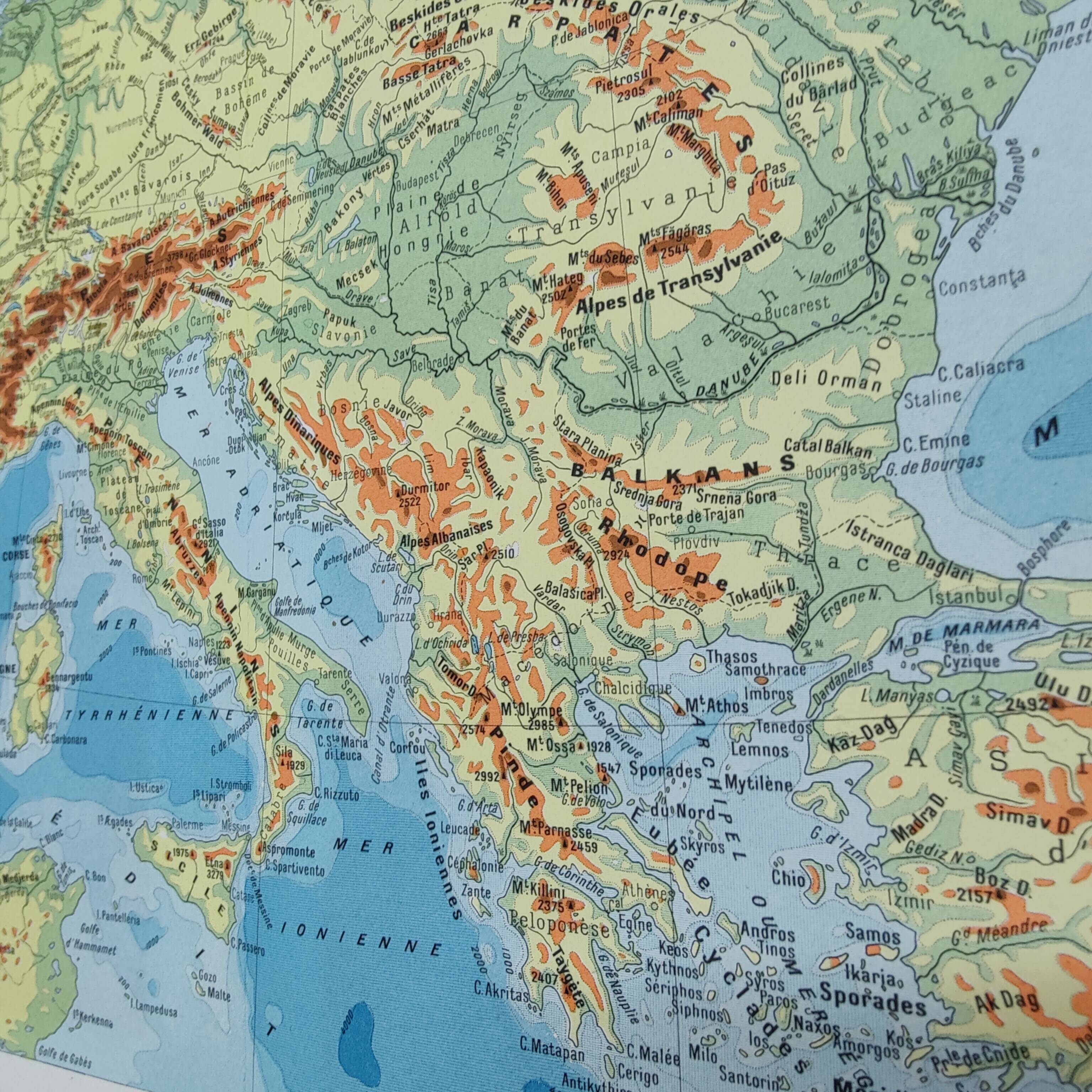 Vintage map of Europe, 1950