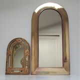 Two 70s patinated brass mirrors