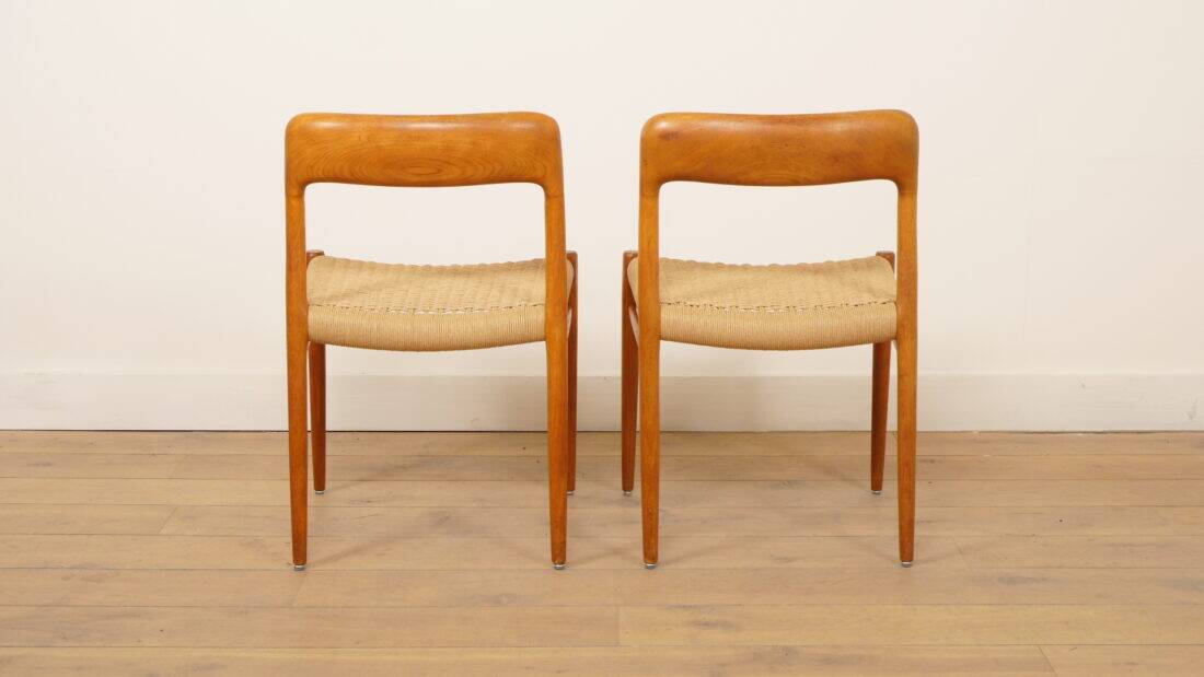 2 x vintage dining chairs | Niels Otto Møller | Model 75 | Teak