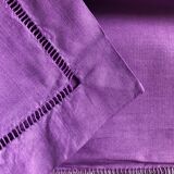 Antique linen and cotton pillowcase iris