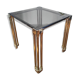 Vintage 1970s side table / Smoked glass accent table